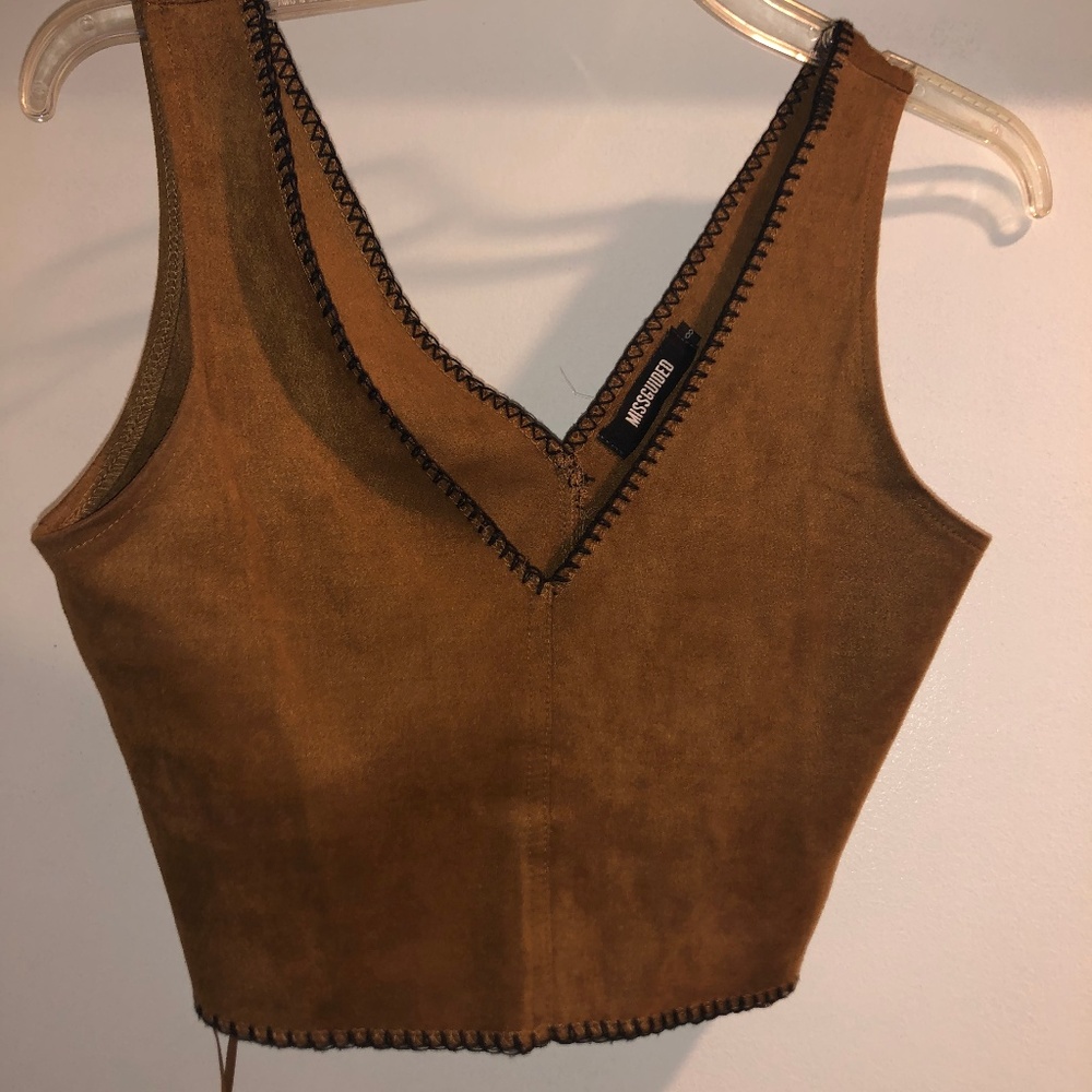 Missguided faux suede crop top